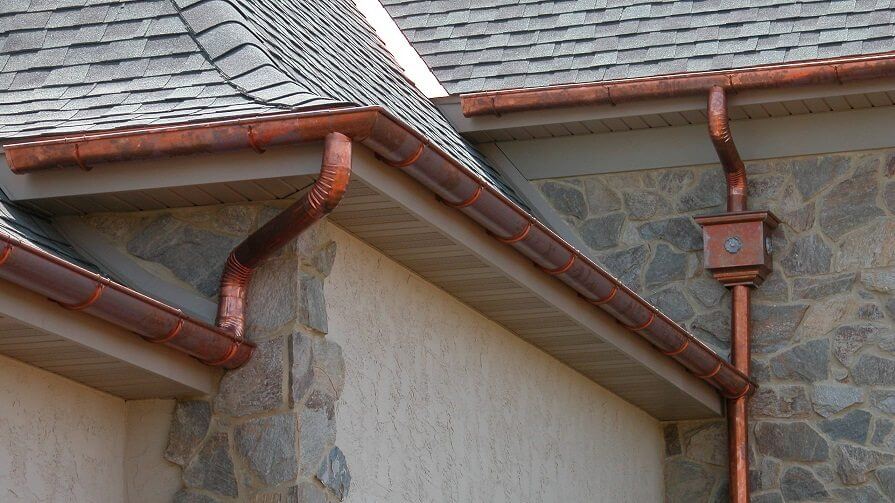 image of new copper gutters